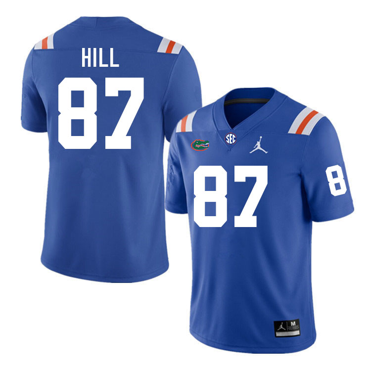 Men #87 Gavin Hill Florida Gators College Football Jerseys Stitched-Throwback